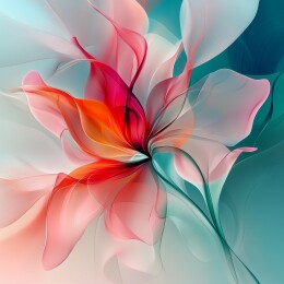 红色花心数字绘画