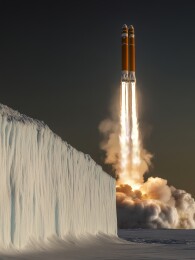 火箭发射穿越雪墙