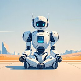 机器人盘腿打坐的画面