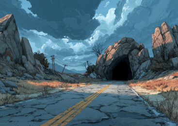 废墟地面特写风景图