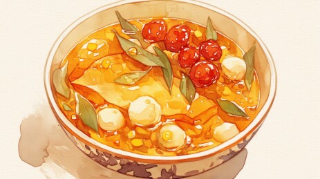 一碗蔬菜肉汤