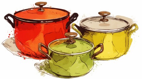 三锅一勺摆盘图