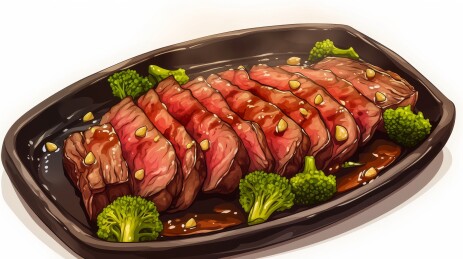 一盘肉与西兰花