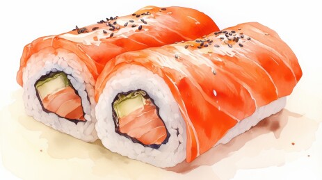 三文鱼牛油果寿司卷