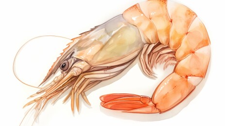 虾与面包的盘中餐