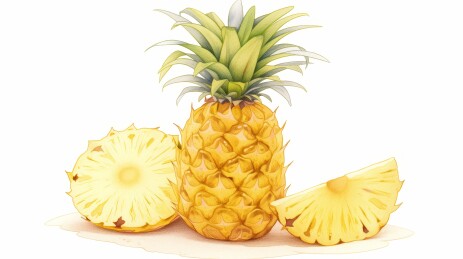 菠萝与半切菠萝