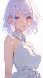 简约风格的银发动漫女孩
