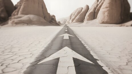 沙漠中的分岔路