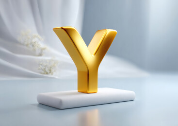 艺术字金色英文字母Y