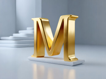 艺术字金色英文字母M