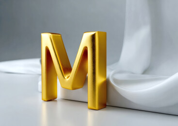 艺术字金色英文字母M