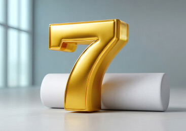 金色立体数字7