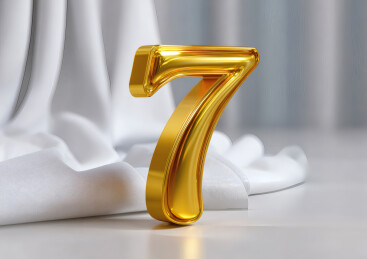 金色立体数字7