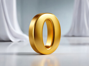 金色立体数字0