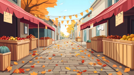 秋日市场静景
