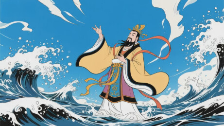 海神御风而行