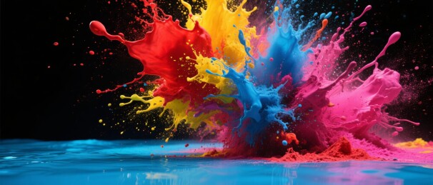 颜料喷溅绚丽感色彩展示场景
