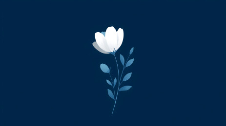 蓝底白花简约清新