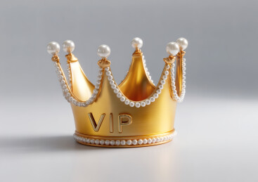 一只金色的皇冠上写着VIP