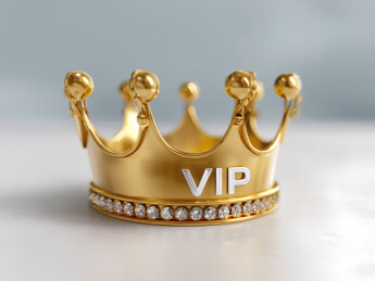 一只金色的皇冠上写着VIP