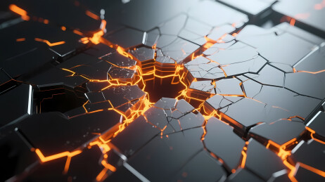 裂开地表橙光透出