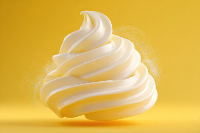 黄色背景下的甜食特写镜头