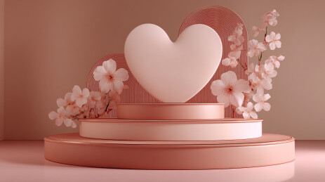 情人节粉色心形礼物场景布置