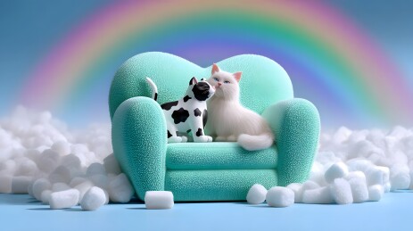 猫咪爱心沙发