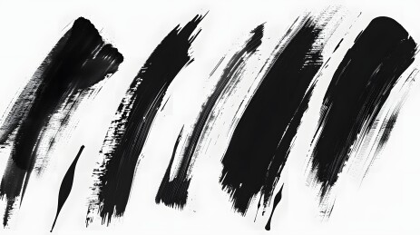 黑色水墨笔触书法笔刷笔触墨痕素材