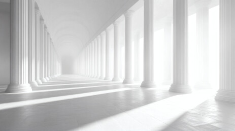 无尽延伸的白色柱通道