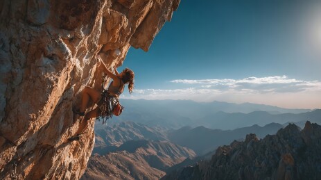 悬崖攀岩挑战