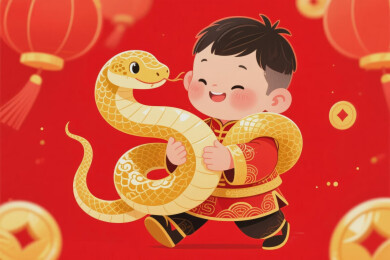 蛇年宝宝迎新春