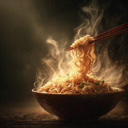 筷子上的诱人面条
