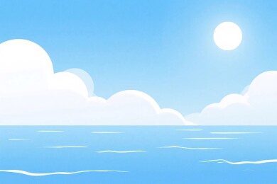 海边太阳风景插画