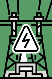 电力警示标志插画