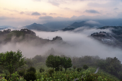 歙县黄山坡山村云海