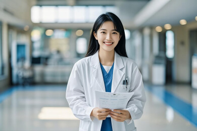 拿着检查单的女护士