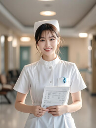 拿着检查单的女护士