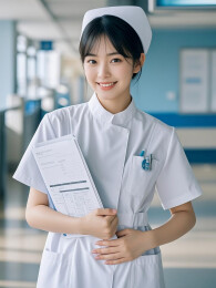 拿着检查单的女护士
