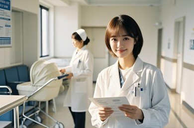 拿着检查单的女护士