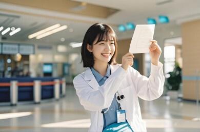 拿着检查单的女护士