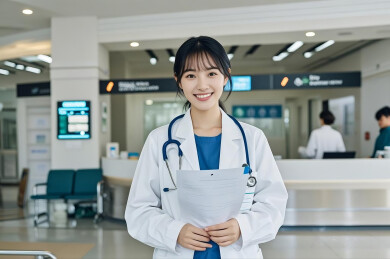 拿着检查单的女护士