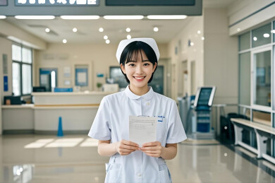 拿着检查单的女护士