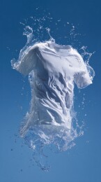 水花四溅的白色衣物