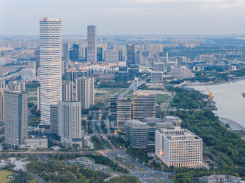 航拍上海浦东后滩