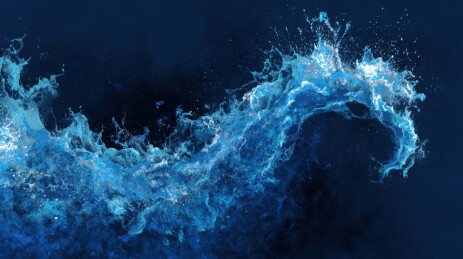 蓝色水浪动态效果