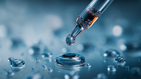 化学实验滴管滴下液体水滴 