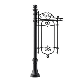 黑色装饰性街道标识杆