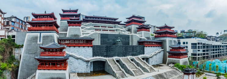 中国四川省达州市主城区后照宫园林建筑