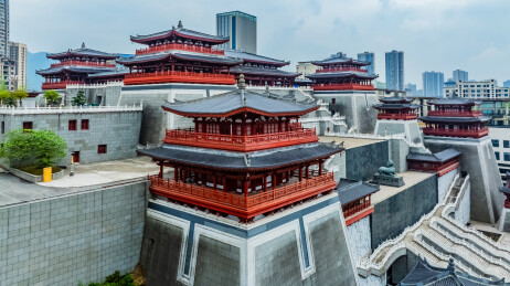 中国四川省达州市主城区后照宫园林建筑